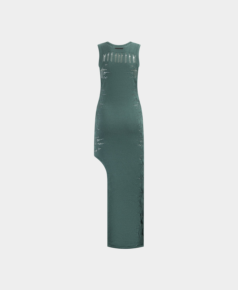 DP - Bistro Green Asymmetric Ladder Dress - Packshot - Rear