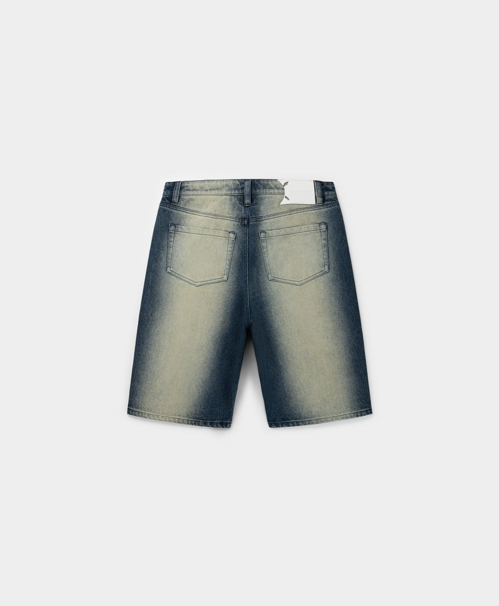 DP - Bleached Denim Blue Shorts - Packshot - Rear