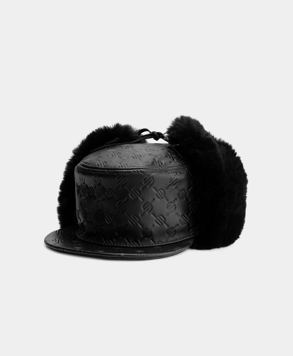 DP - Black Monogram Chapka Hat - Packshot - front