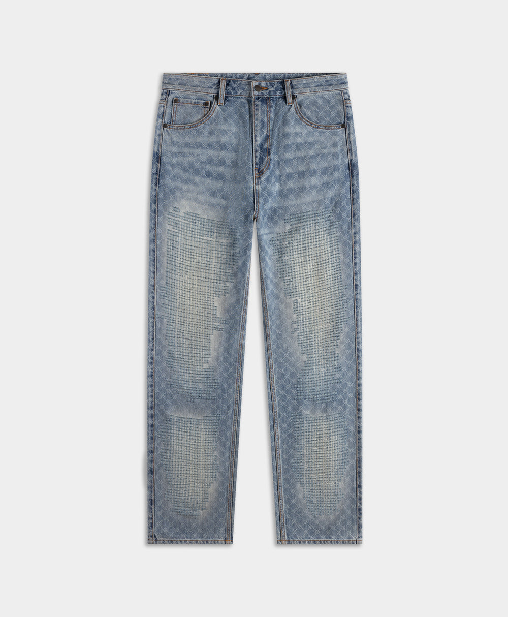 DP - Blue Destroyed Amba Jeans - Packshot - front