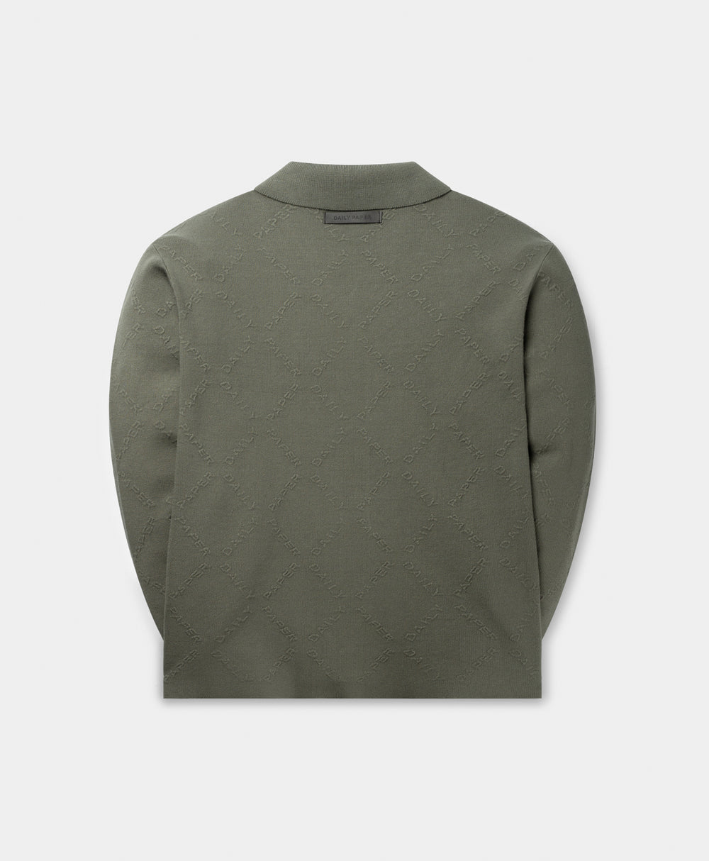 DP - Shadown Green Diamond Knit Cardigan - Packshot - Rear