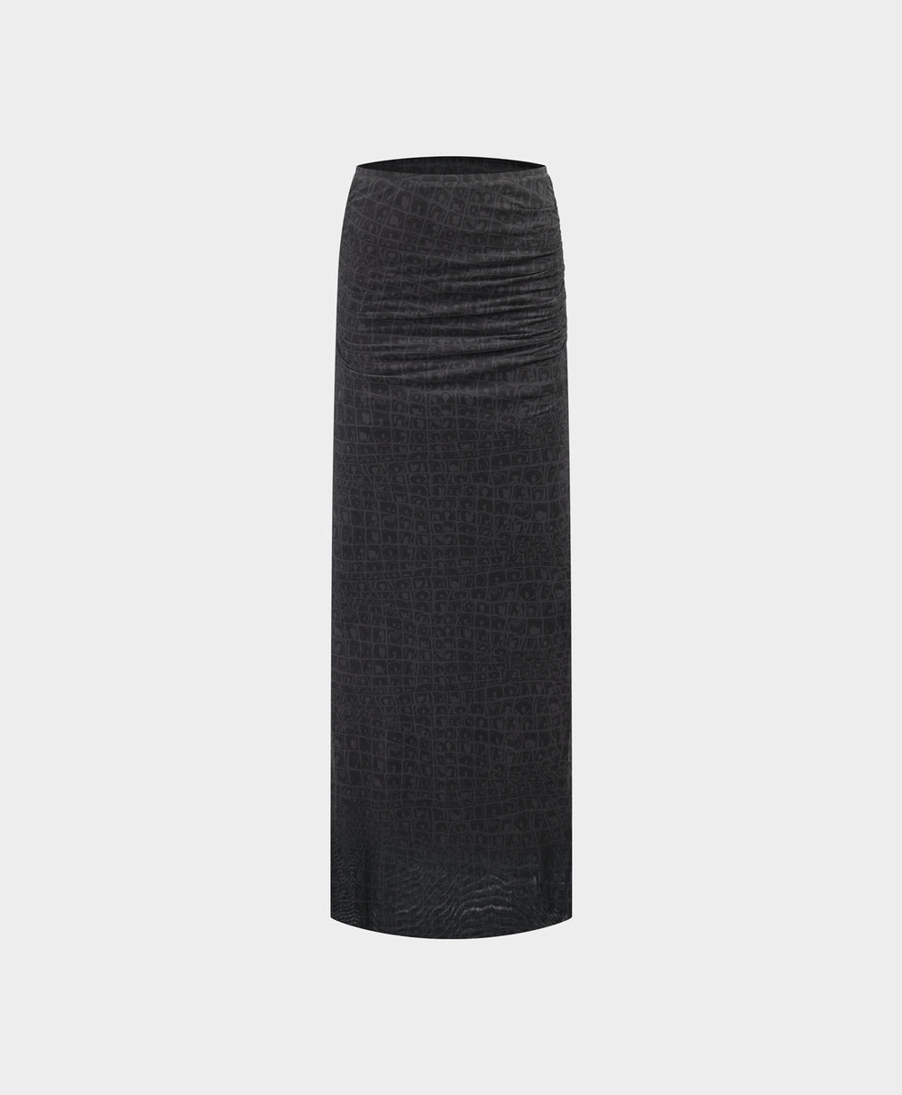 DP - Black Oyster Digital Croc Skirt - Packshot - Front
