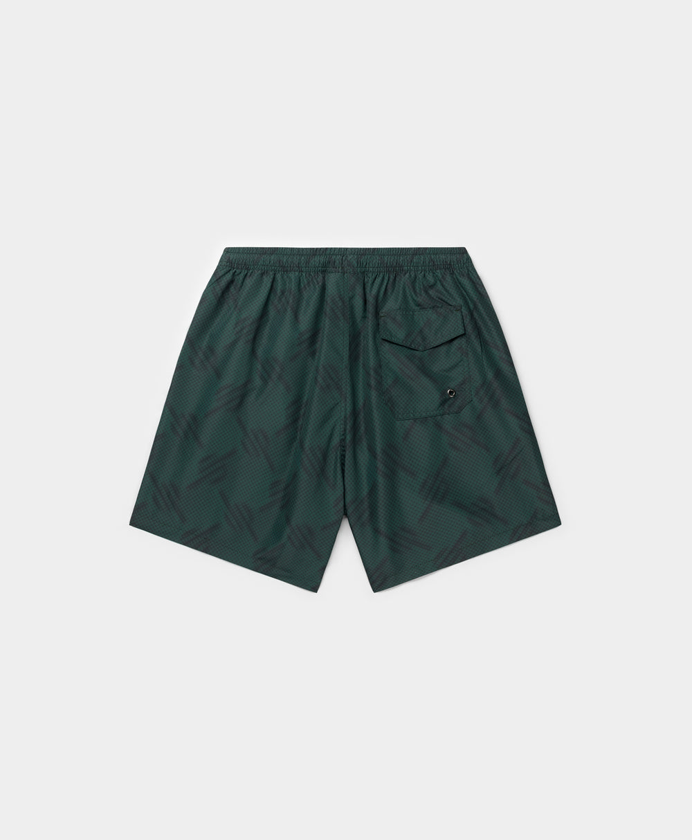 DP - Bistro Green Dotted Monogram Swimshorts - Packshot - Rear