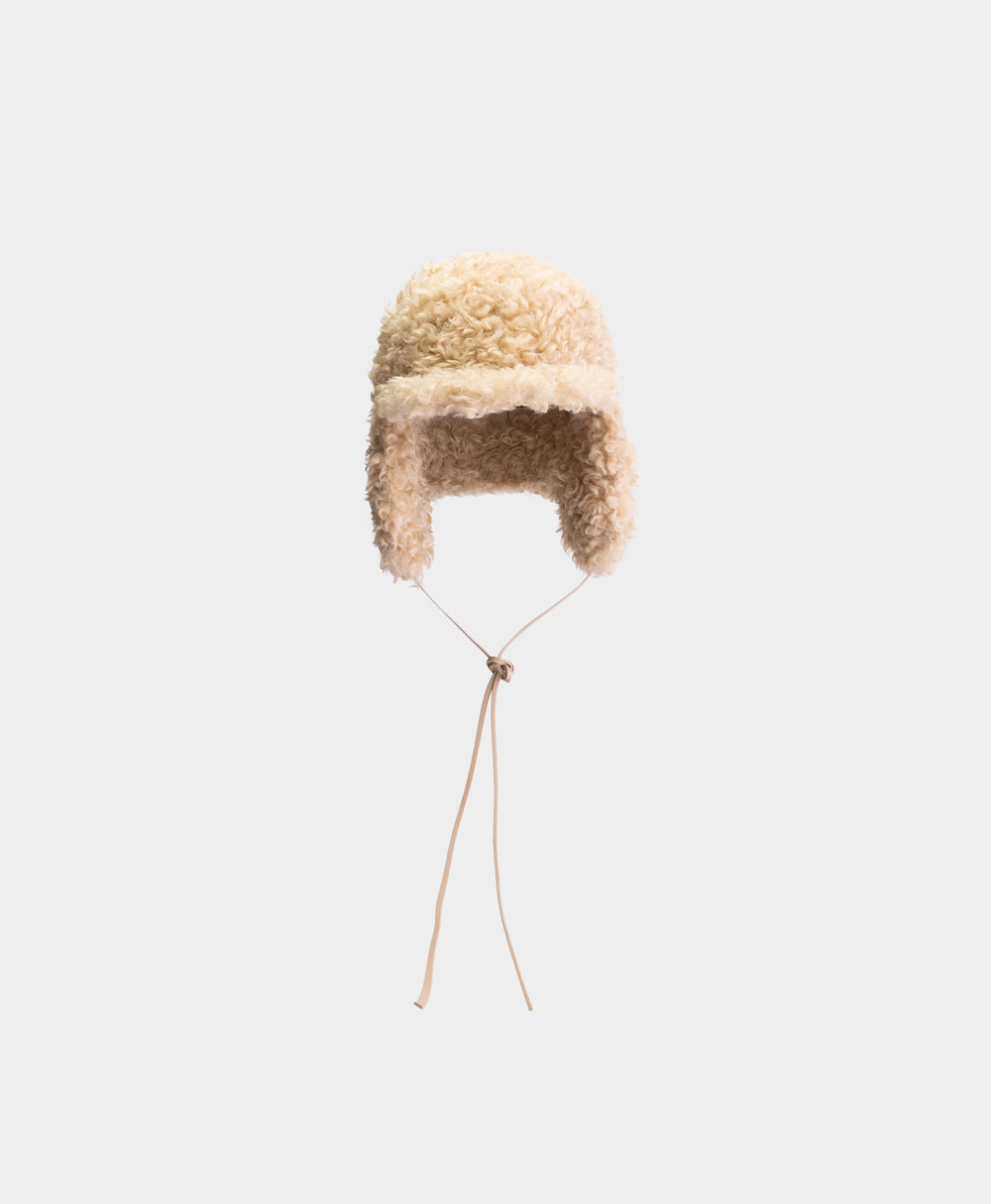 DP - Travertine Beige Faux Fur Chapka - Packshot - front