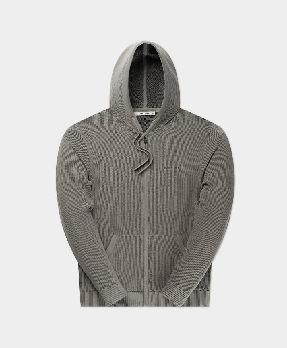 DP - Formal Grey Flat Knit Zip Hoodie - Packshot - Front