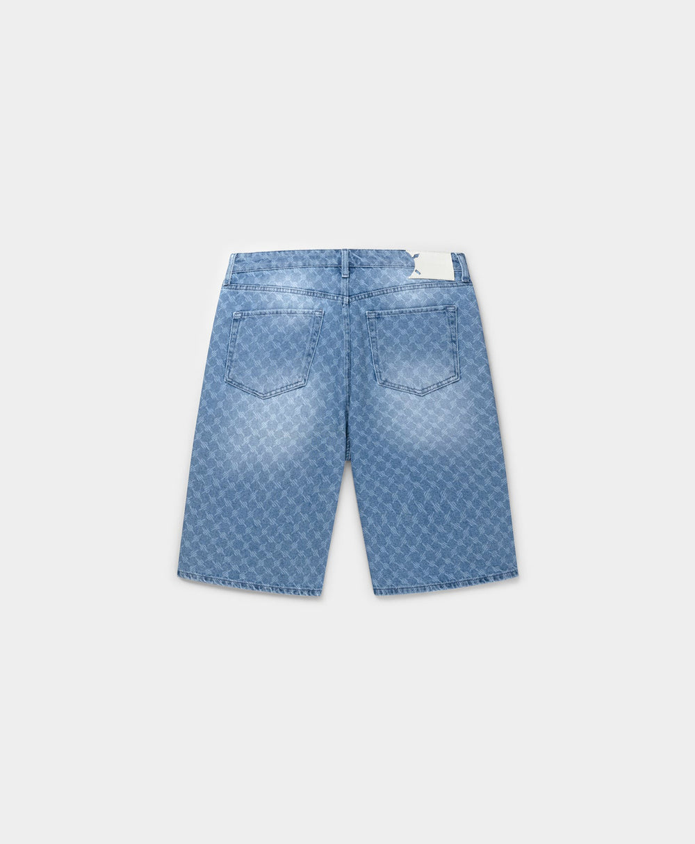 DP - Blue Monogram Denim Shorts - Packshot - rear