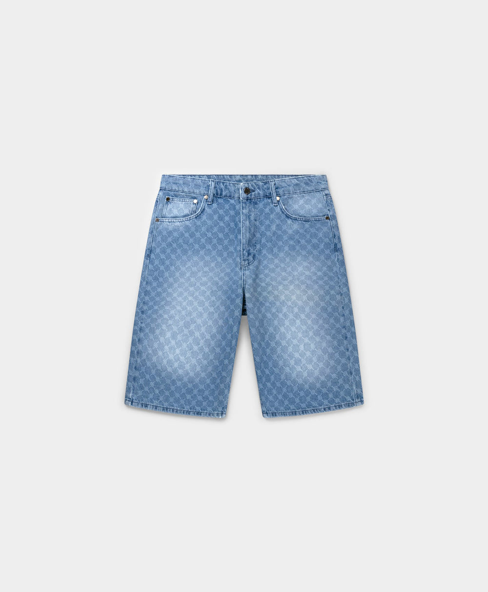 DP - Blue Monogram Denim Shorts - Packshot - front