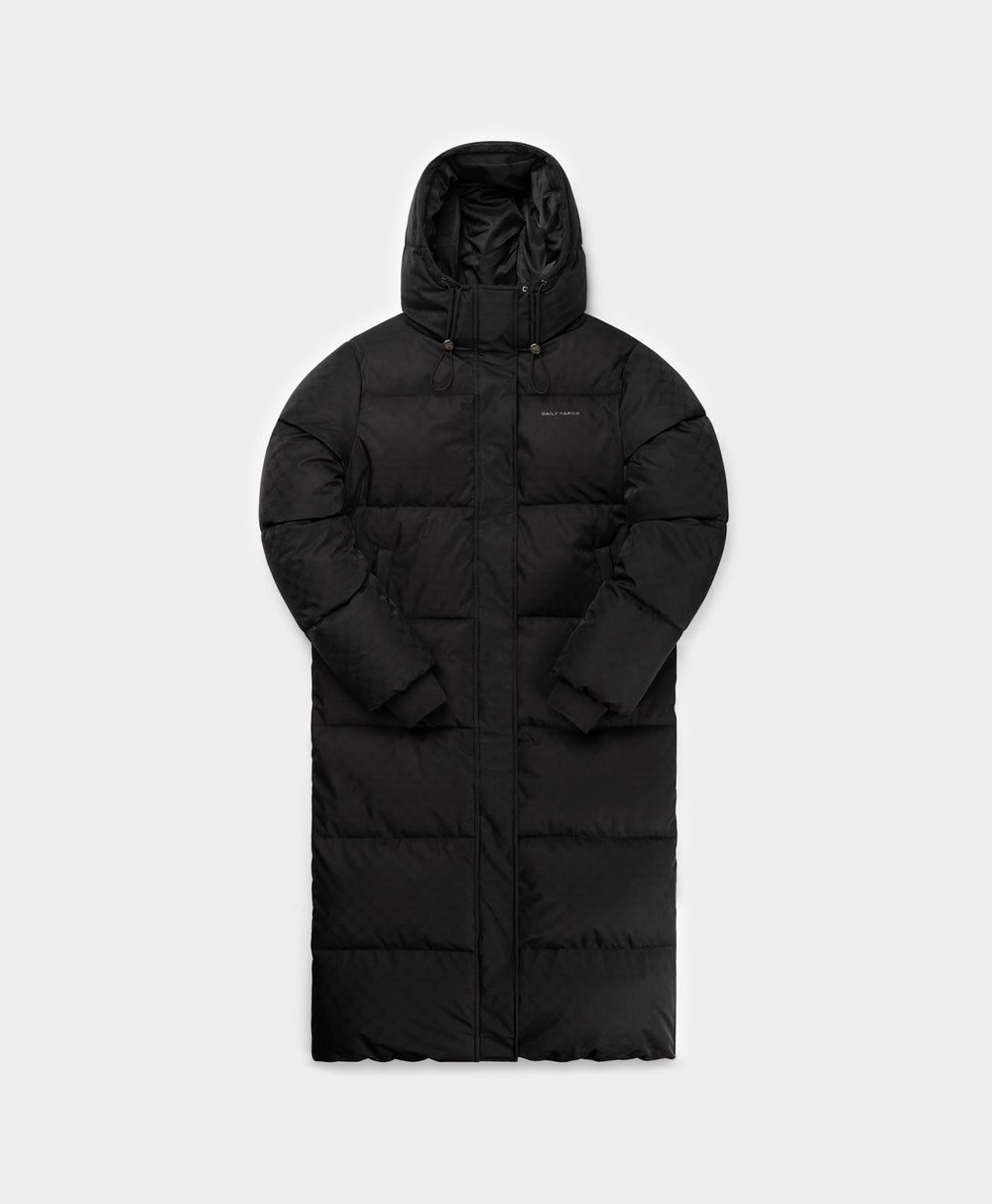 DP - Black Monogram Puffer Coat - Packshot - front
