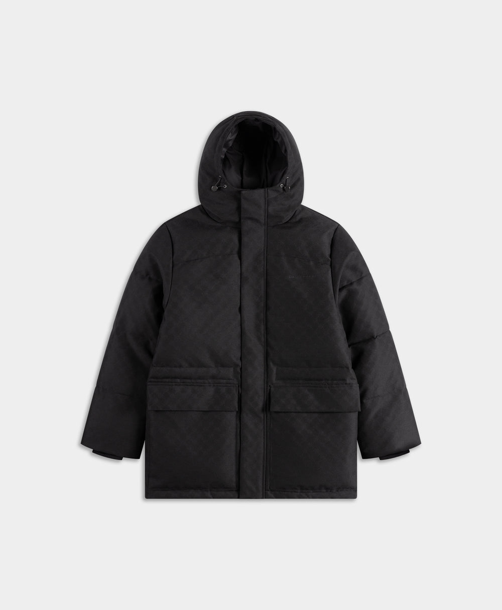 DP - Black Oba Monogram Puffer - Packshot - front