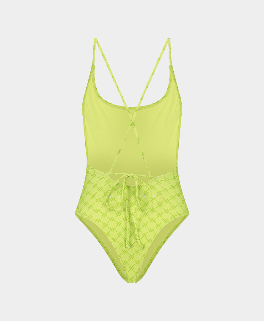 DP - Daiquiri Green Reya Monogram Swimsuit - Packshot - Rear