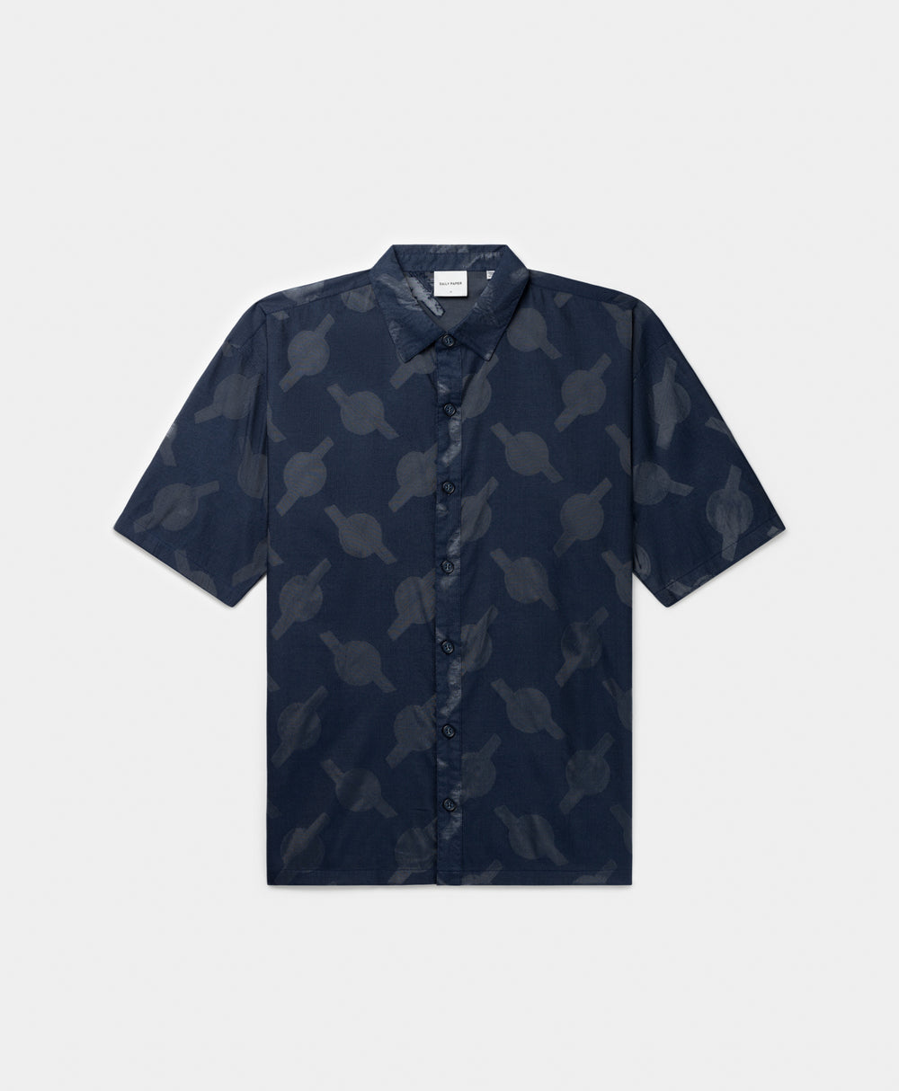 DP - Pageant Blue Salim Relaxed Shirt - Packshot - Front