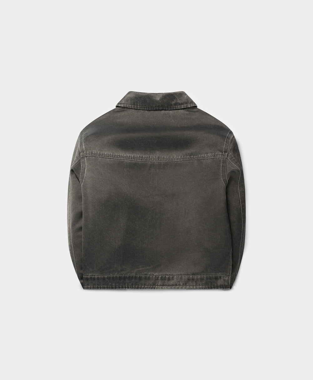 DP - Black Oyster Satin Washed Jacket - Packshot - Rear