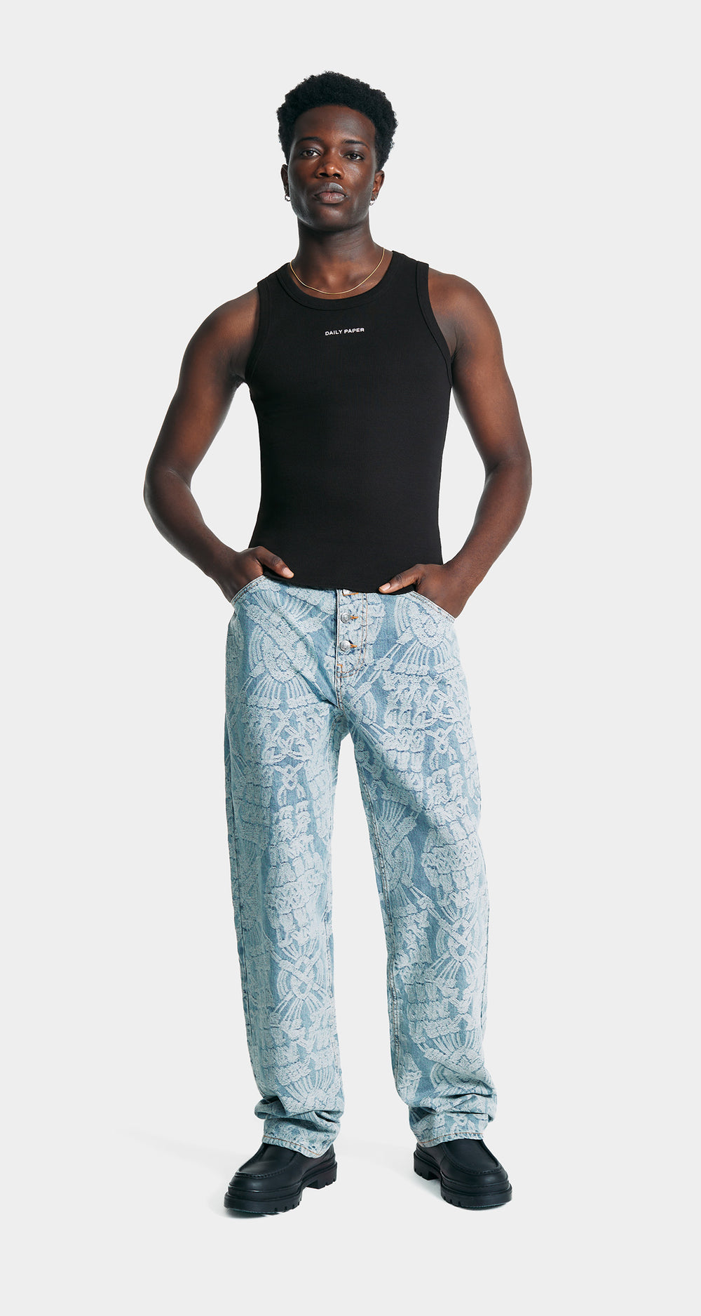 DP - Black Logotype Tank Top - Men - Front