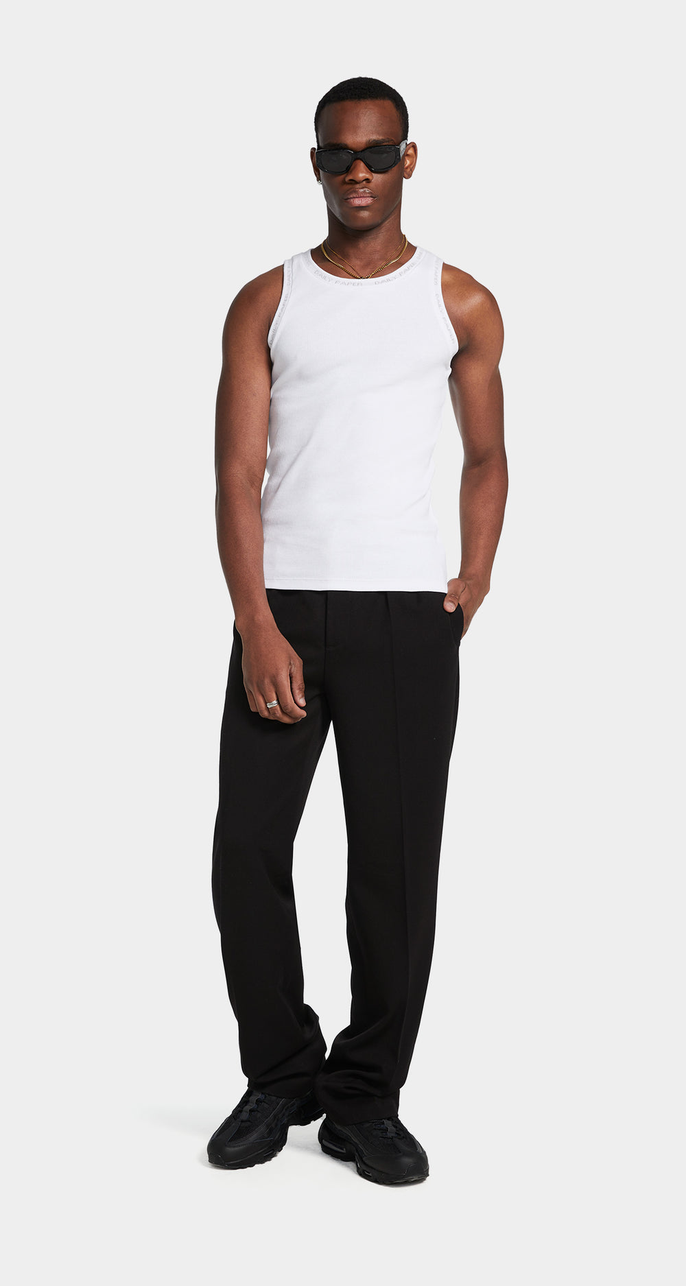 DP - White Erib Tank Top Mens - Men - Front