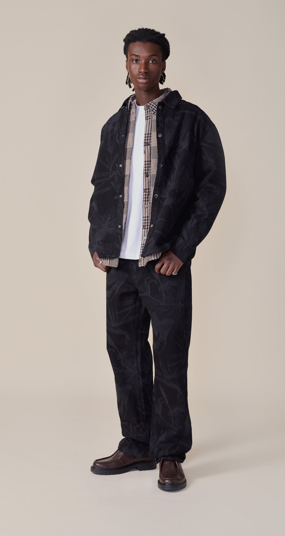 DP - Black Floral Laser Jeans - men - front