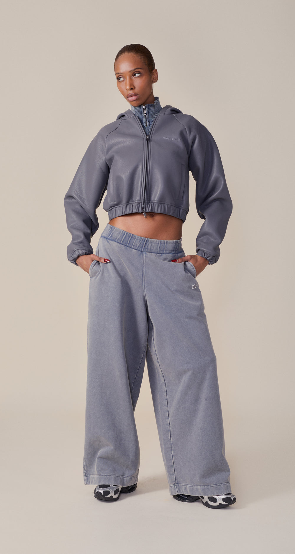 DP - Wet Weather Pu Scuba Cropped Jacket - wmn - front