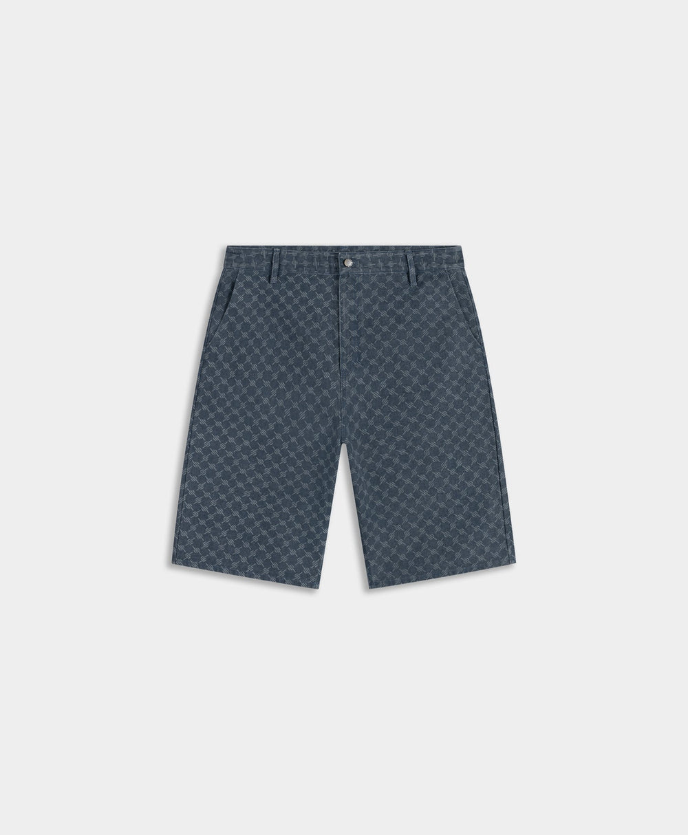 DP - Blue Wing Teal Washed Monogram Woven Shorts - Packshot - Front