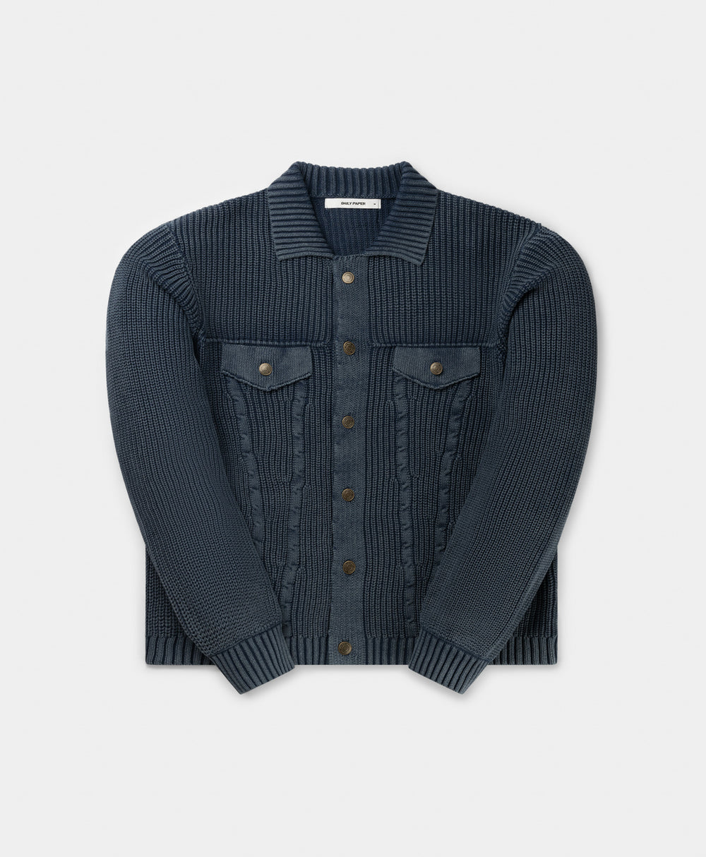 DP - Blue Tano Knit Cardigan - Packshot - Front