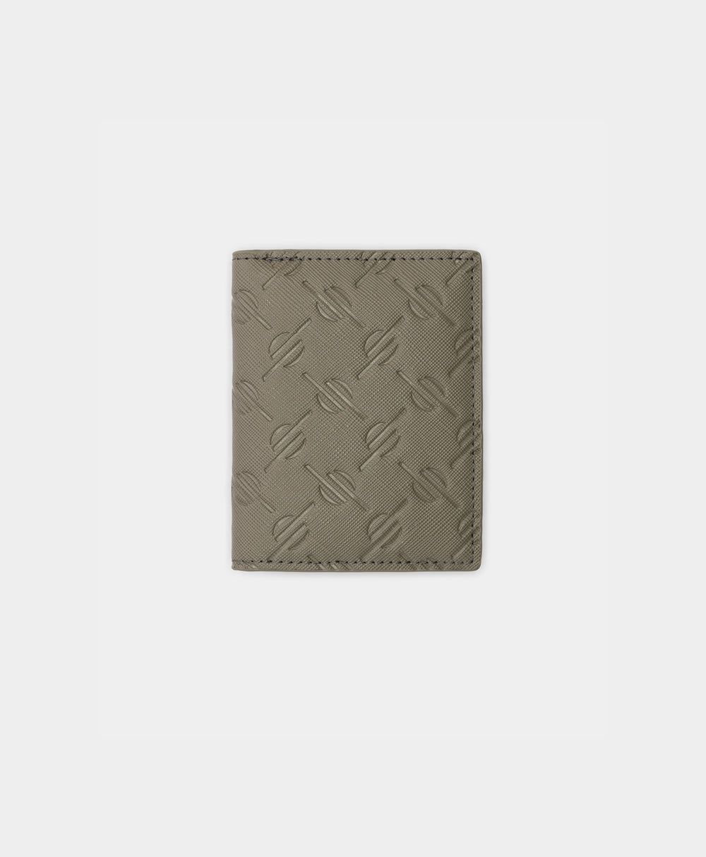 DP - Taupe Grey Kidis Monogram Wallet - Packshot - Rear
