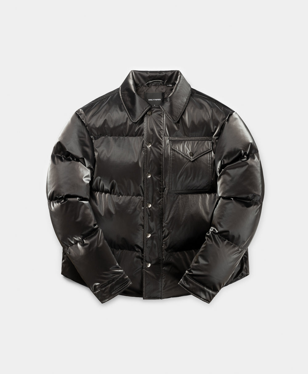 DP - Obsidian Black Whole Shirt Puffer Jacket - Packshot - Front
