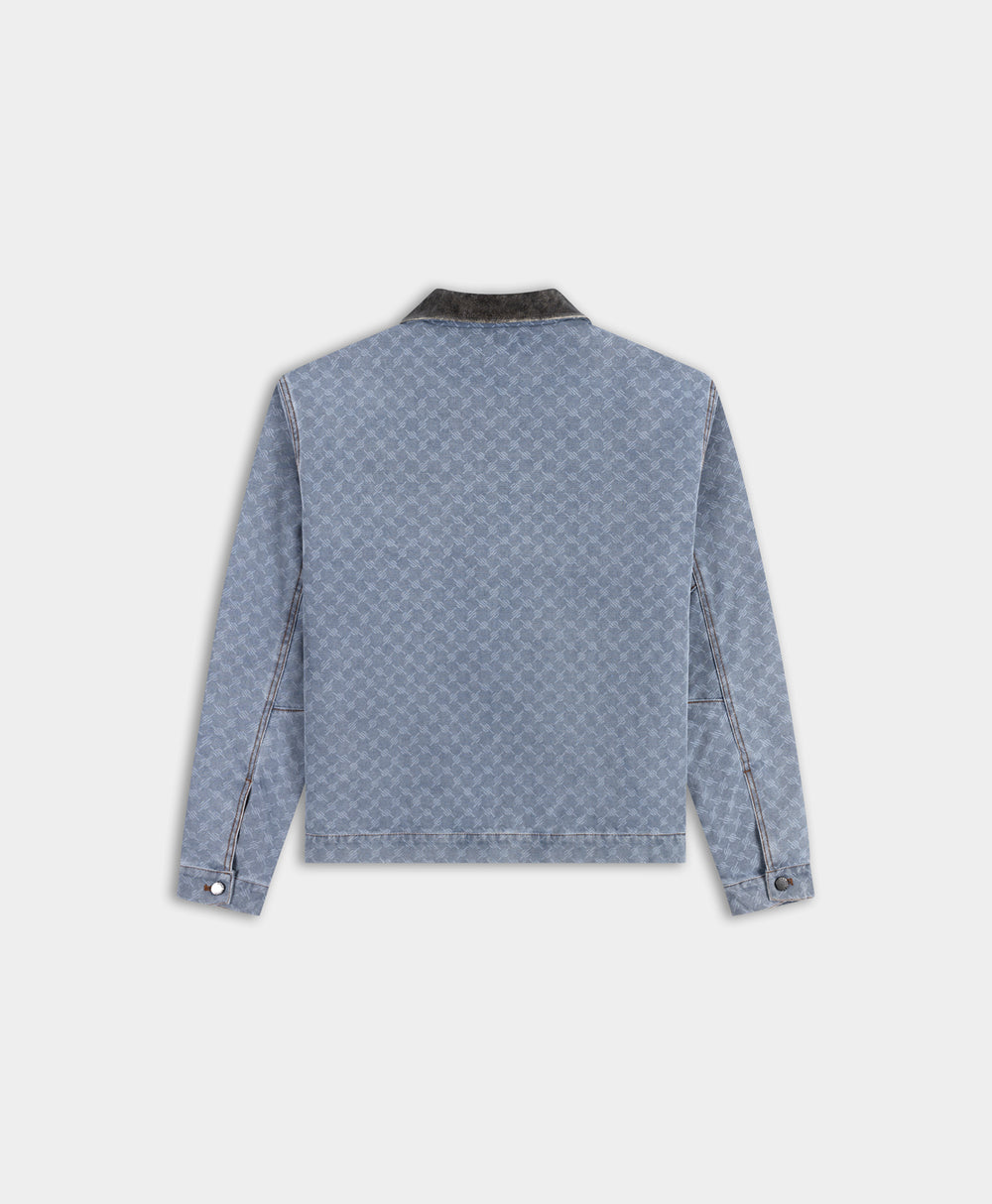 DP - Mid Blue Boxy Monogram Workwear Jacket - Packshot - rear