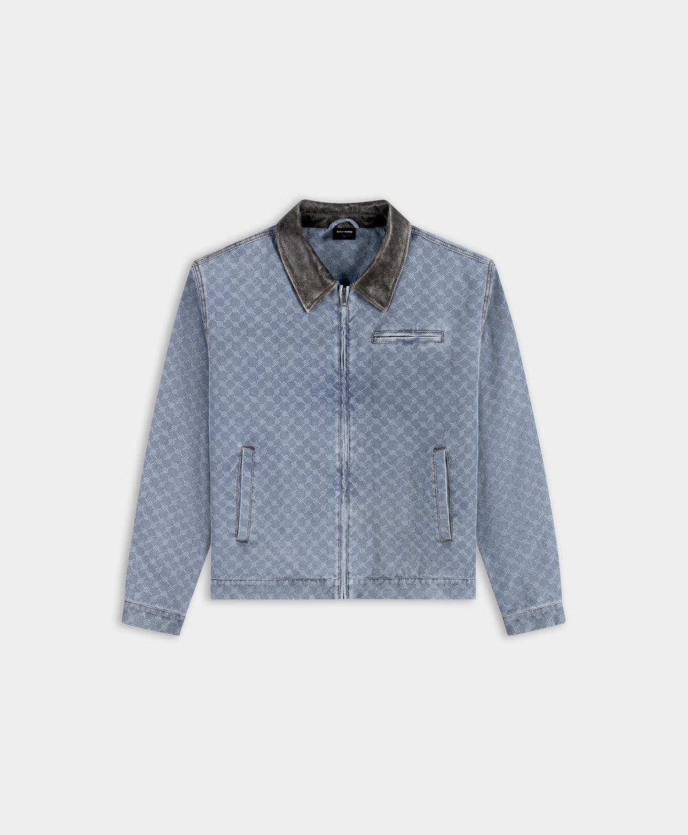 DP - Mid Blue Boxy Monogram Workwear Jacket - Packshot - front