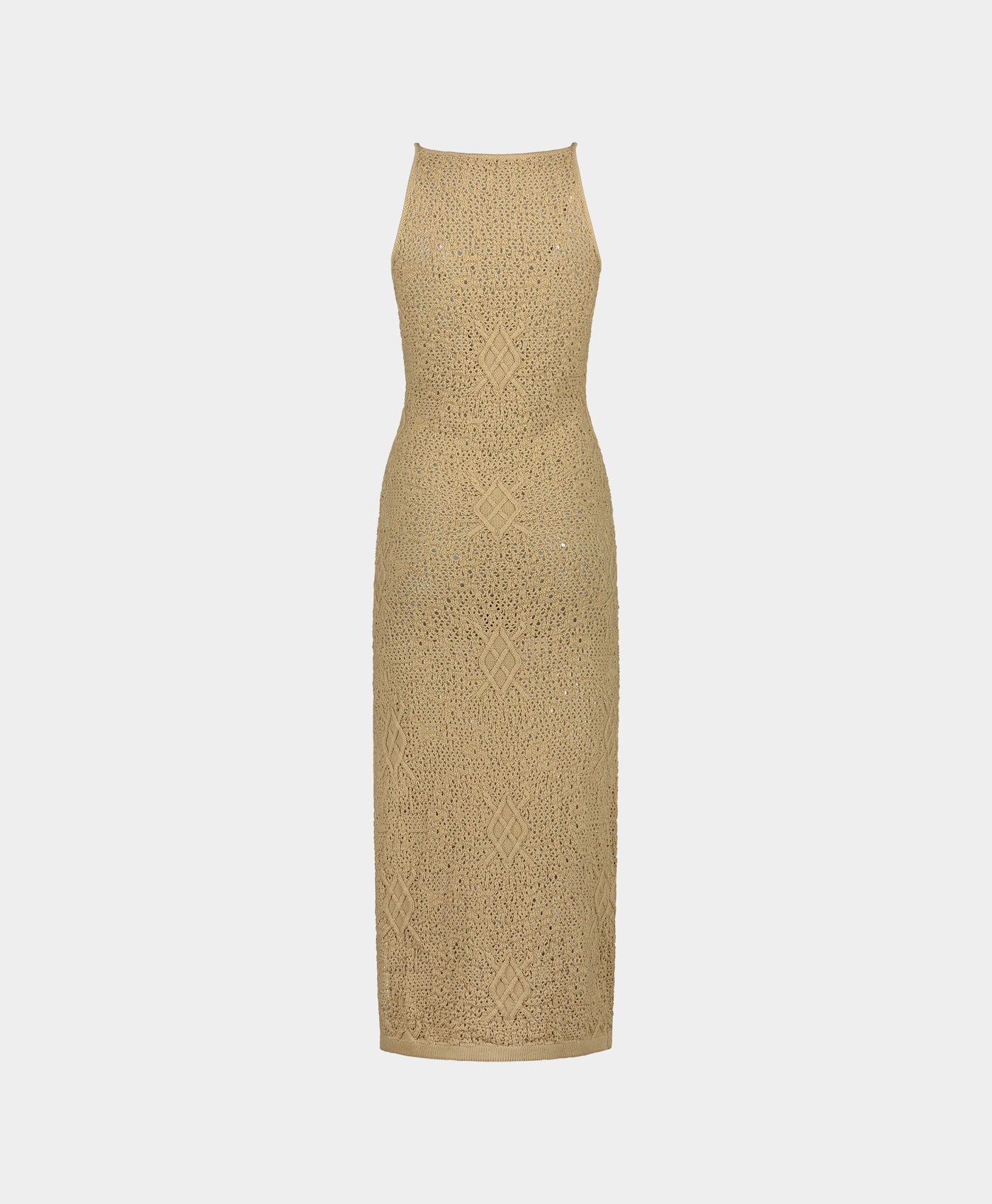 DP - Twill Beige Shield Crochet Dress - Packshot - Rear