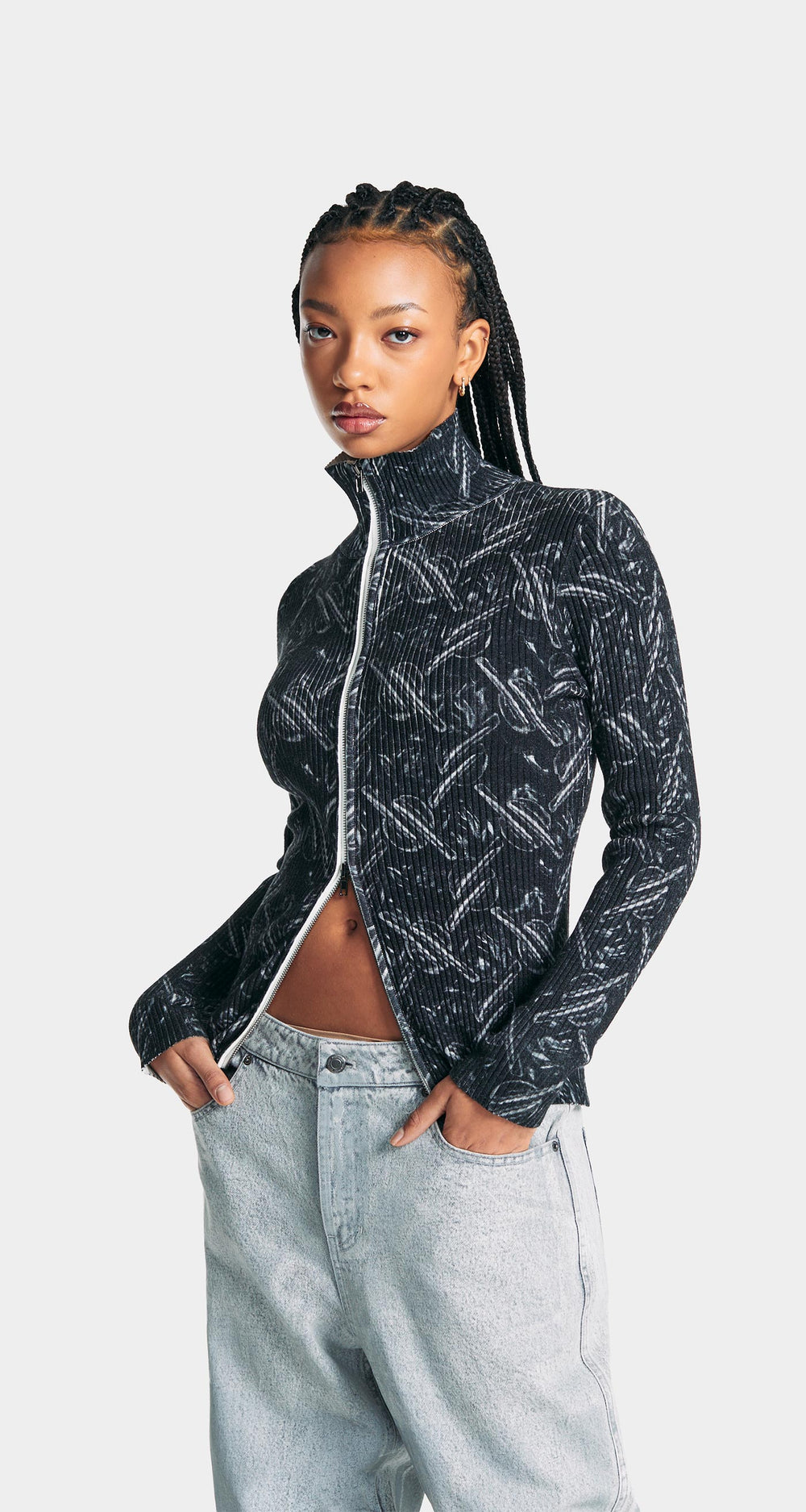 DP - Black Alora Bubblewrap Knit Cardigan - wmn - front