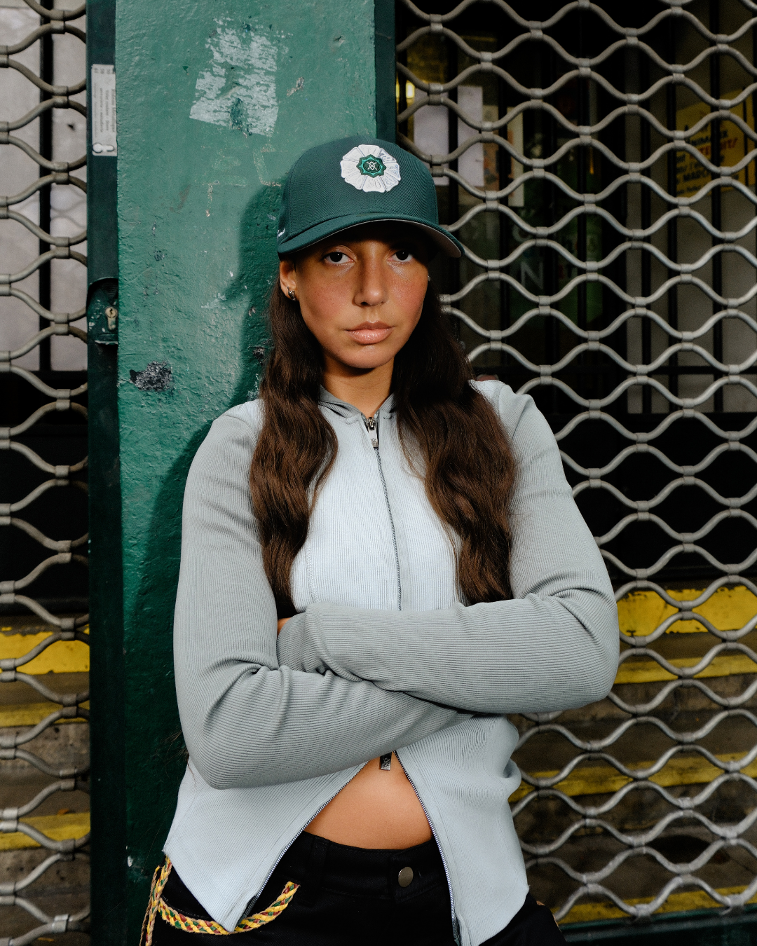 DP - Cilantro Green Daily Paper x New Era Ile de France Cap - Modelshot - Women 