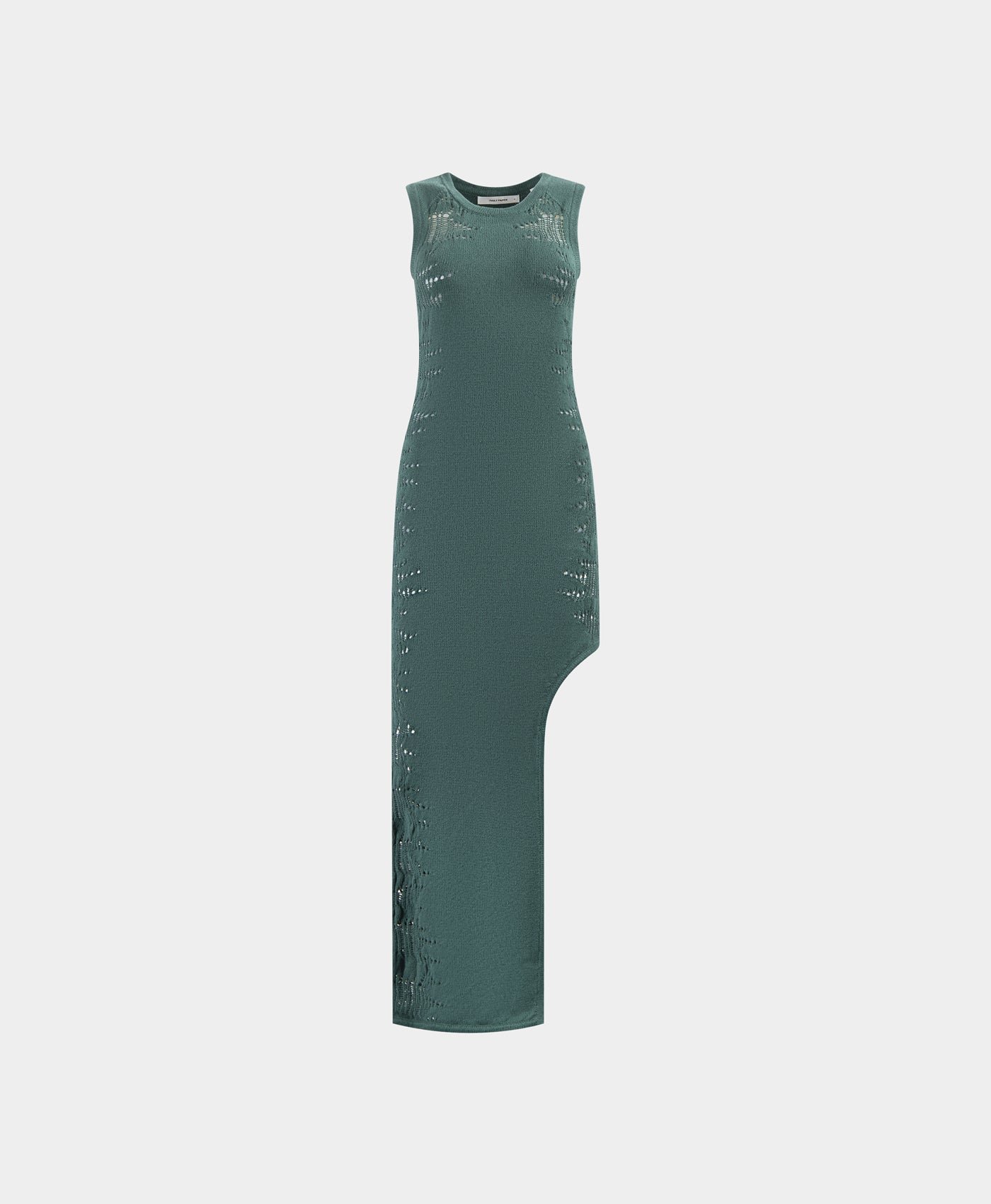 DP - Bistro Green Asymmetric Ladder Dress - Packshot - front 