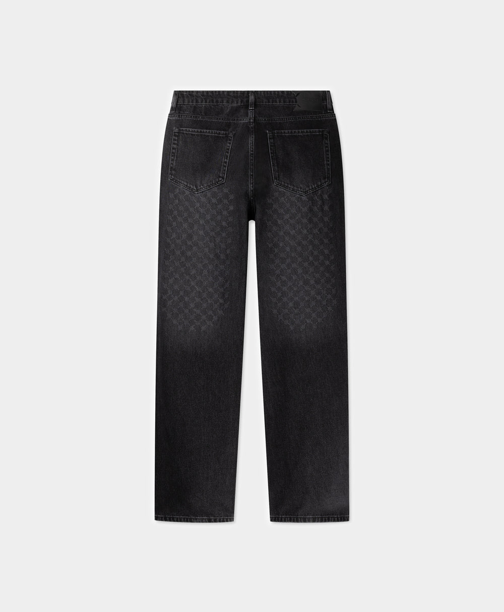 DP - Black Faded Monogram Amba Jeans - Packshot - Rear