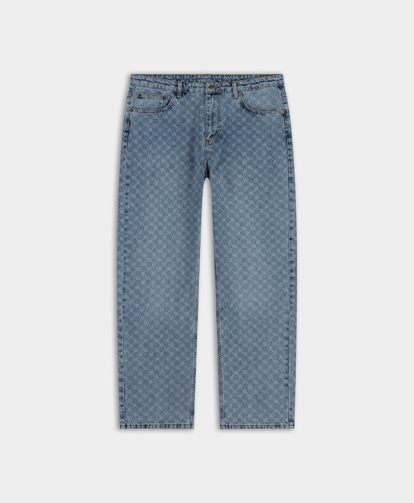 DP - Seal Blue Faded Monogram Amba Jeans - Packshot - Front