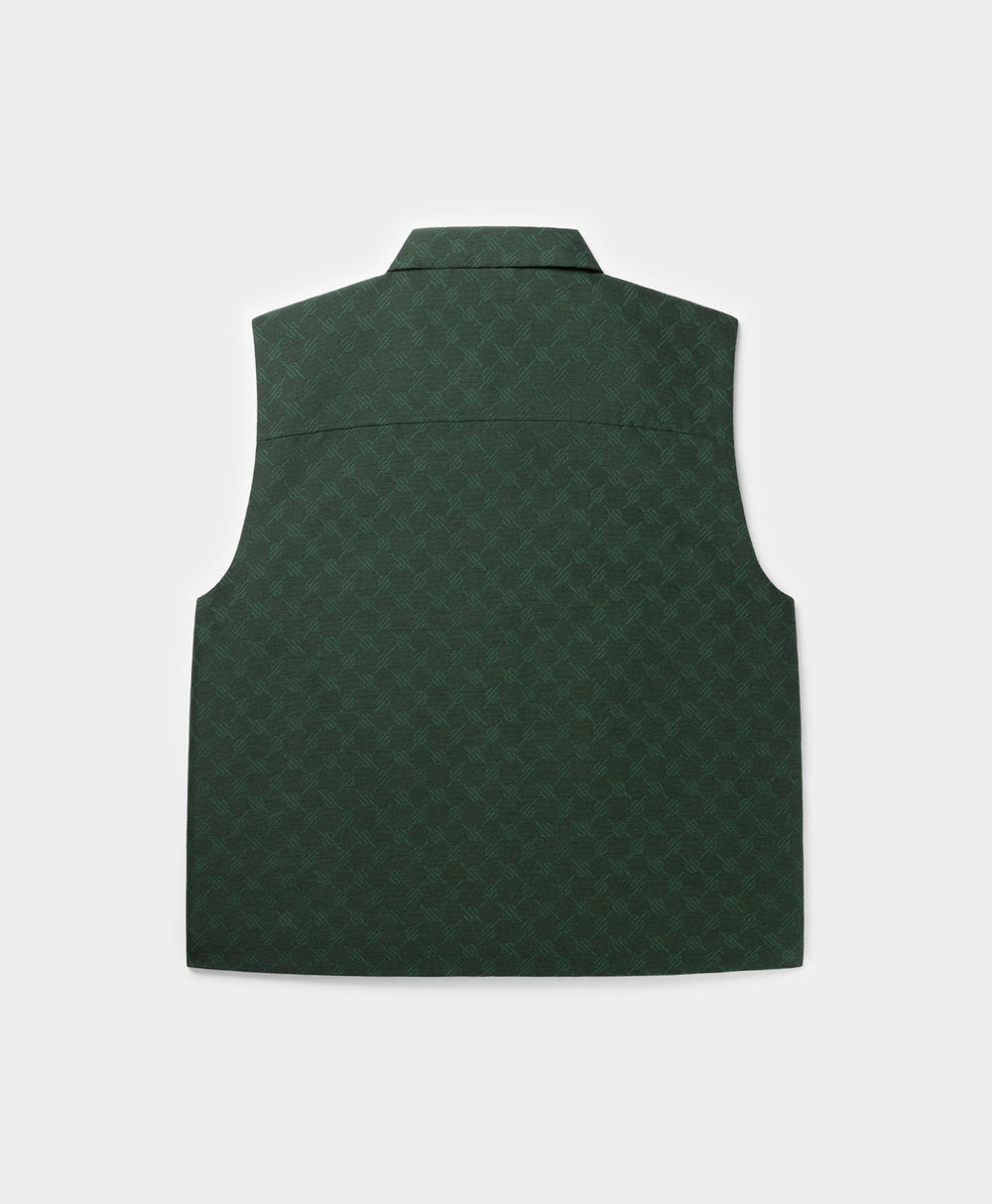 DP - Pine Green Benji Monogram Vest - Packshot - Rear