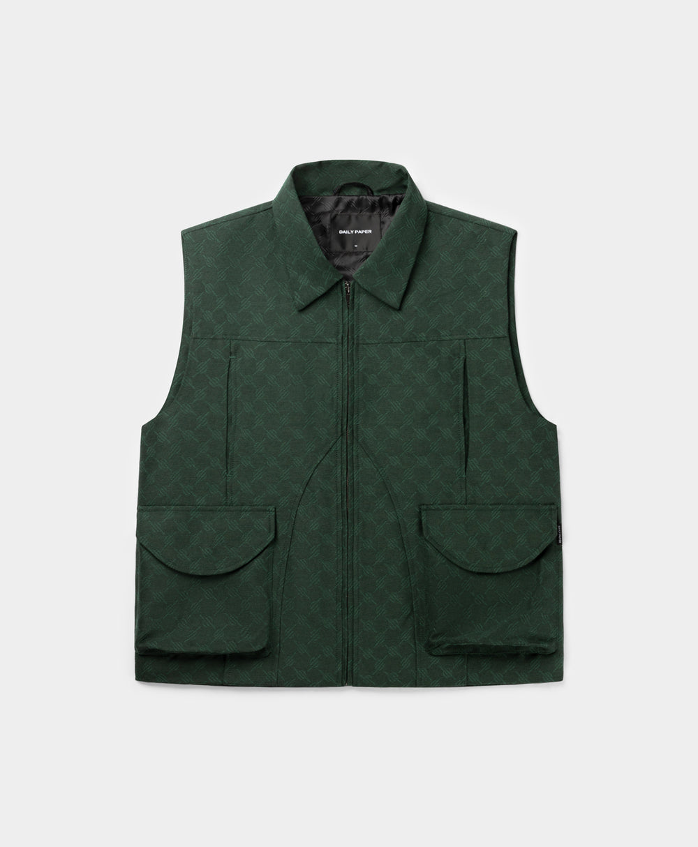 DP -  Pine Green Benji Monogram Vest - Packshot - Front 