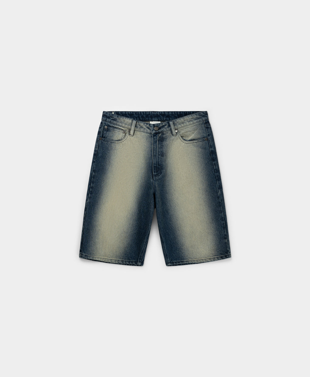 DP - Bleached Denim Blue Shorts  - Packshot - front 