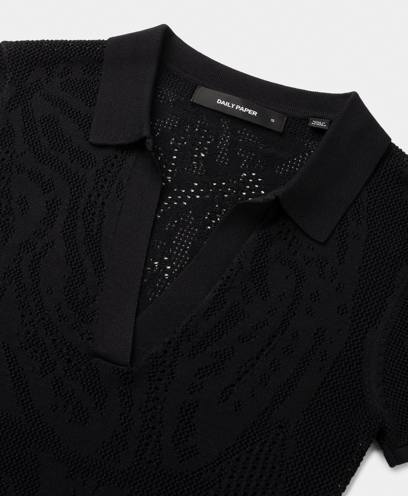 DP - Black Braided Polo - Packshot - detail