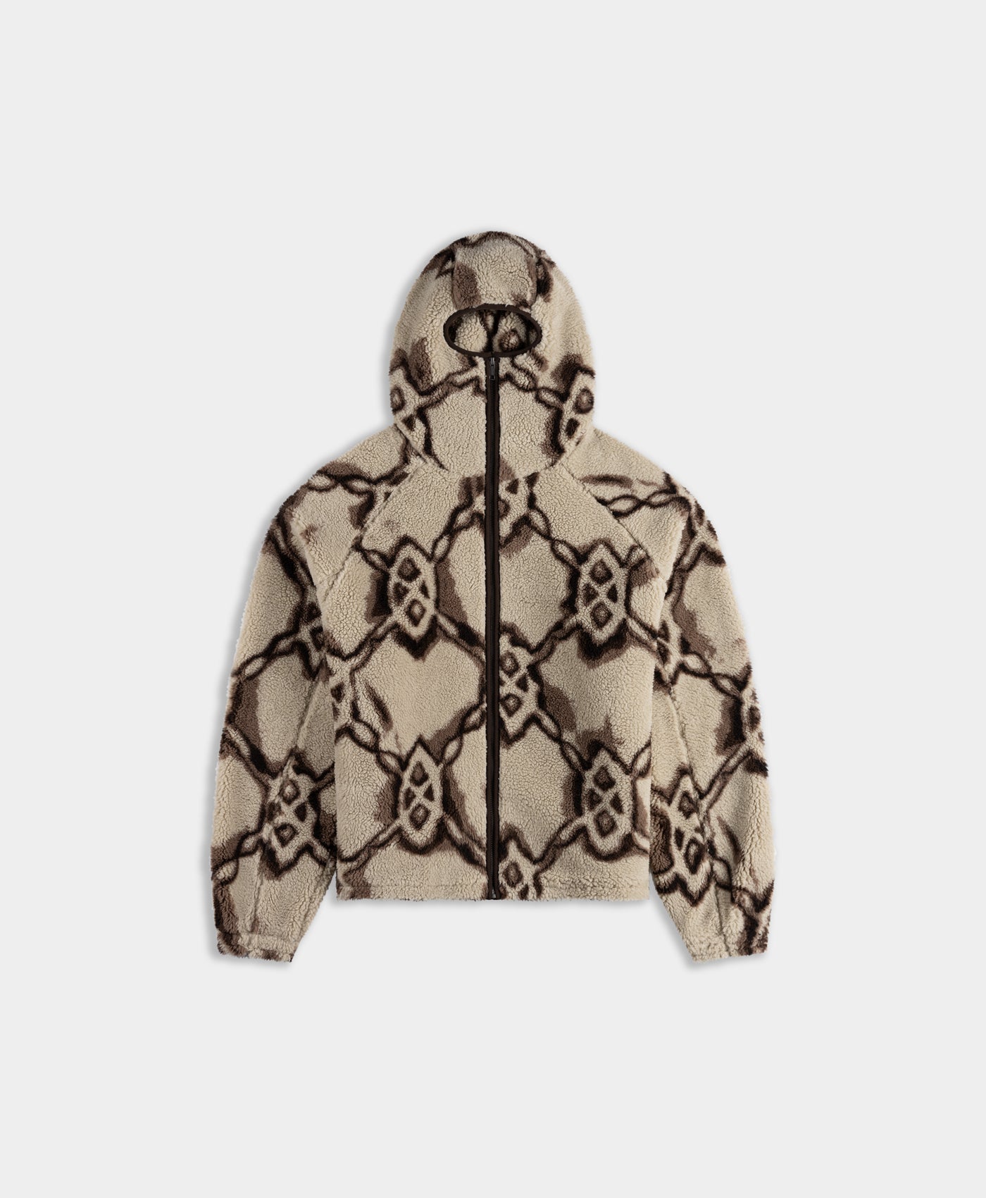 DP - Off White Burned Shield Sherpa Hoodie - Packshot - front 