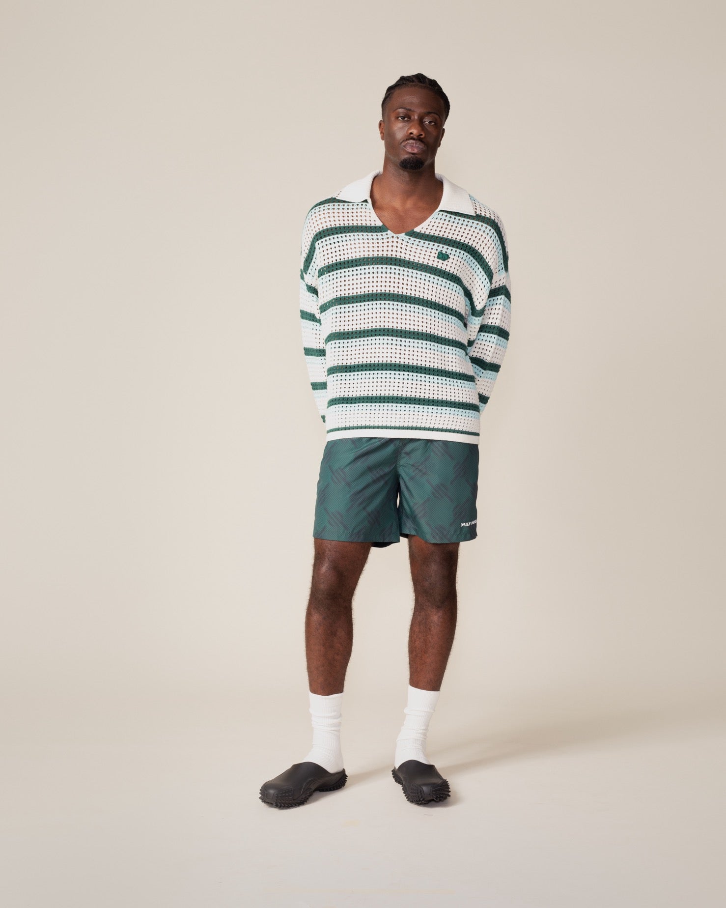 DP - Off White Crochet V-Neck Sweater - Packshot - mens