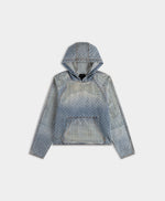 DP - Blue Destroyed Denim Hoodie - Packshot - front 
