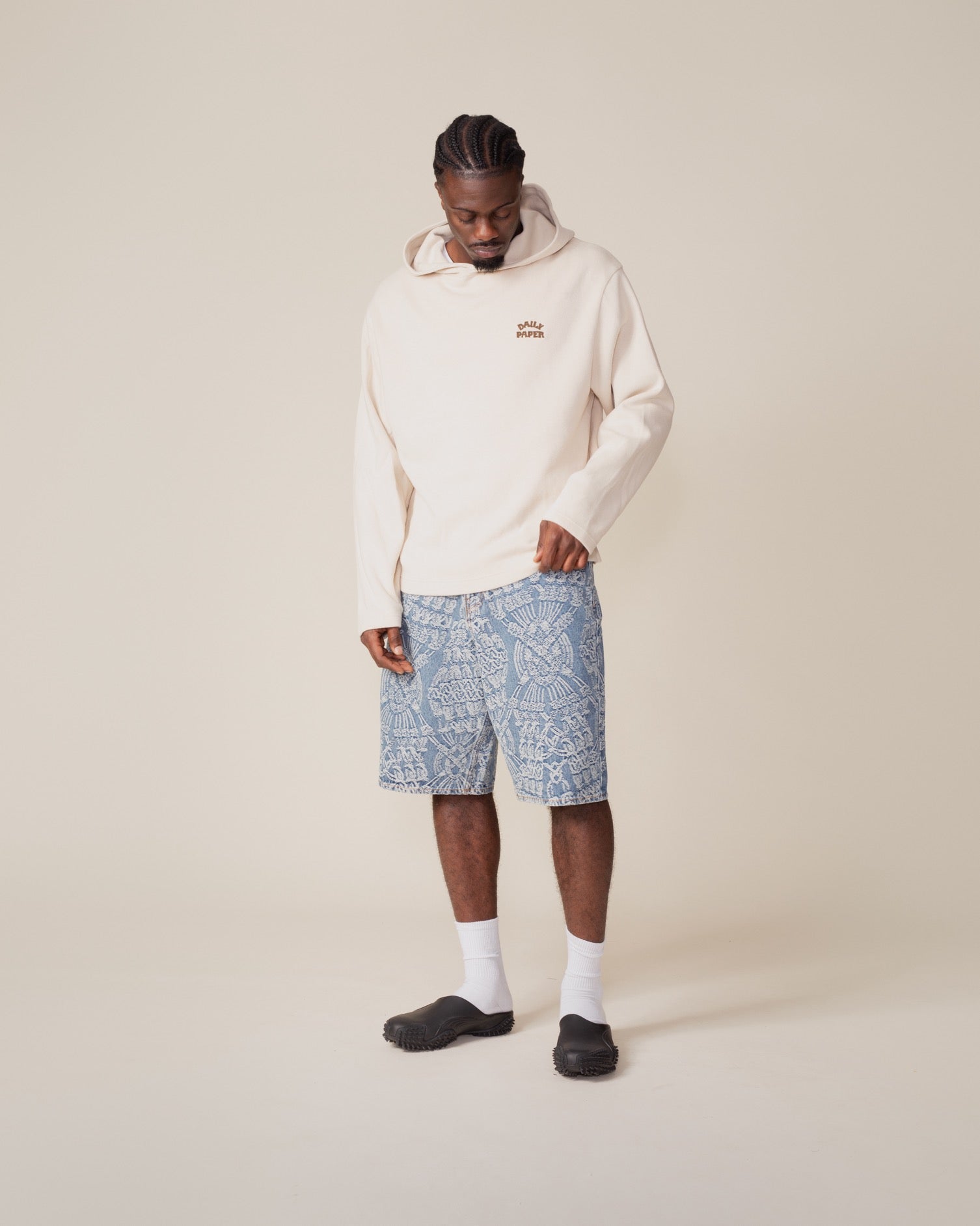 DP - Peyote Beige Dias Arch Stack Oversized Hoodie - Modelshot - mens