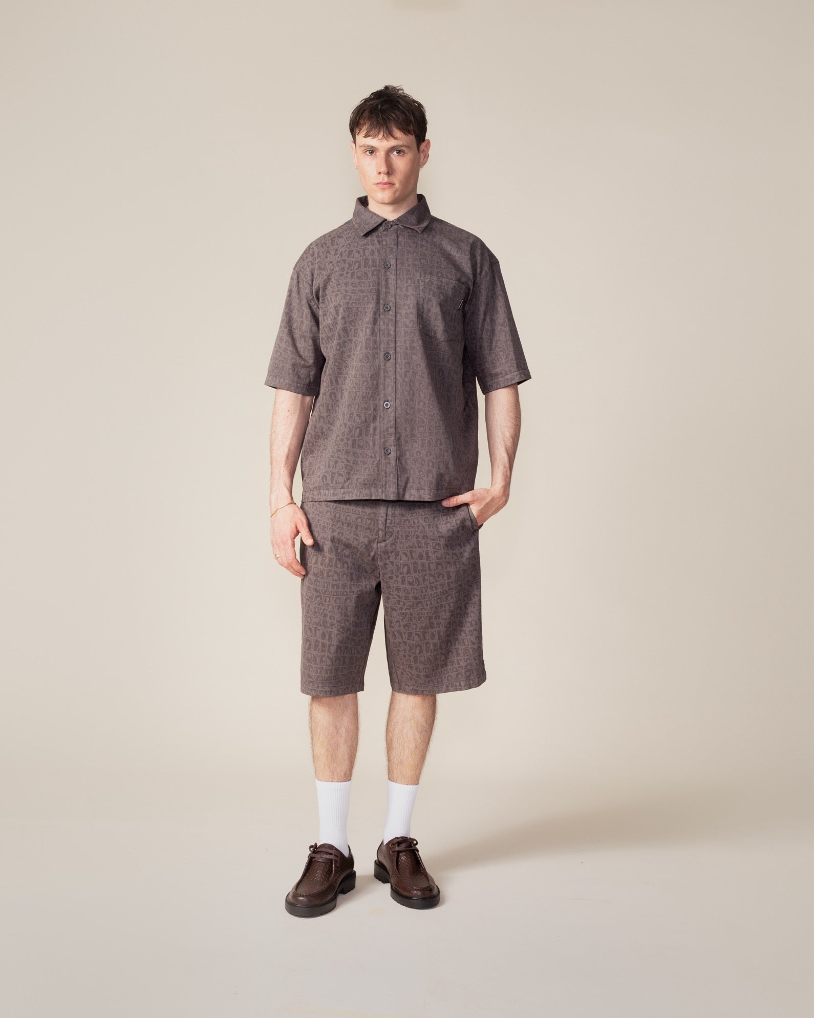 DP - Black Oyster Digital Croc Shorts - Modelshot - mens