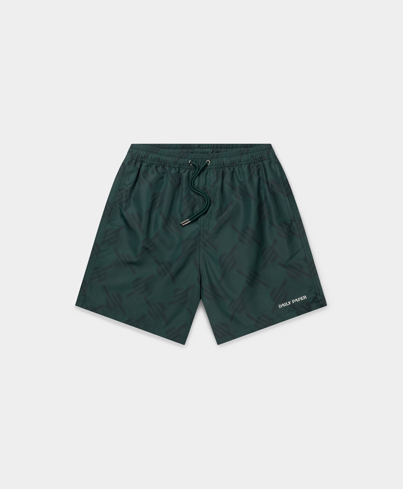 DP - Bistro Green Dotted Monogram Swimshorts - Packshot - front 