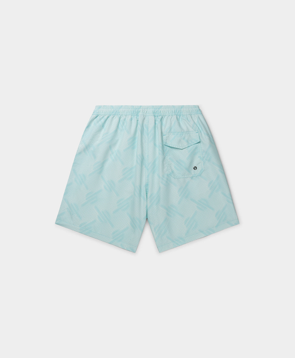 DP - Salt Water Blue Dotted Monogram Swimshorts - Packshot - rear