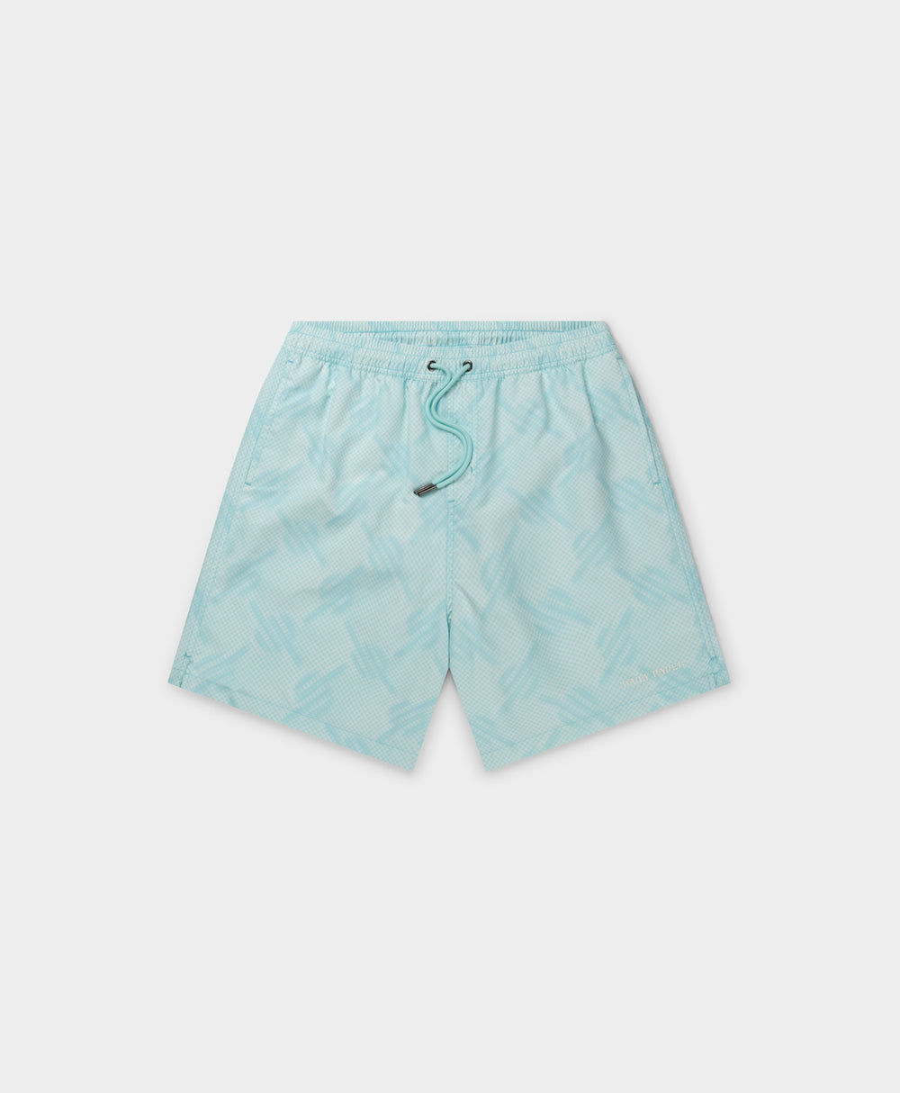 DP - Salt Water Blue Dotted Monogram Swimshorts - Packshot - front 