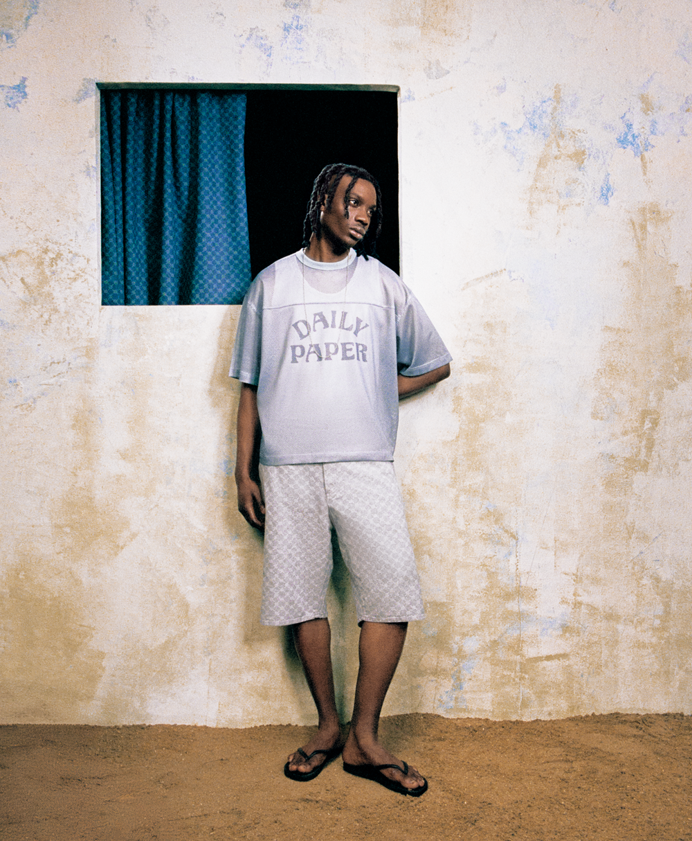 DP - Dawn Blue Boxy Mesh T-Shirt - Packshot - Rear