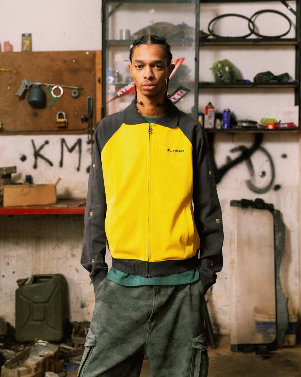 DP - Grey Dias Stacked Colour Blocking Track Jacket - Modelshot - mens