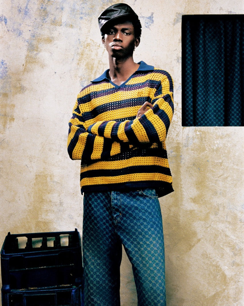 DP - Multi-Colored Crochet Vneck Sweater - Packshot - Detail1