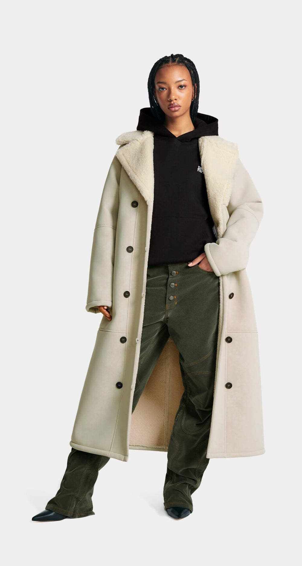 DP - Pelican Beige Chiara Coat - Modelshot - wmn - front