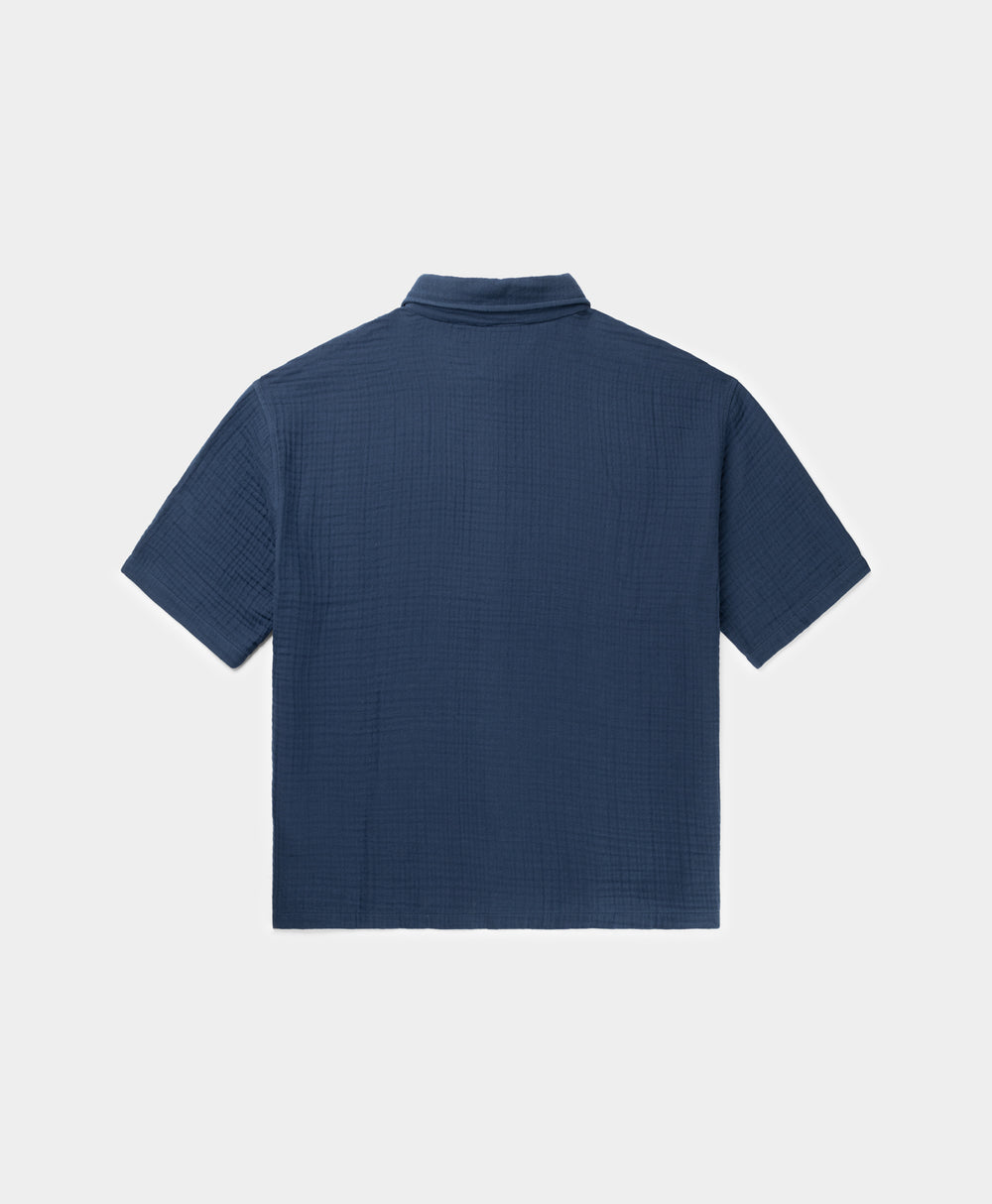 DP - Pageant Blue Enzi Seersucker Shirt - Packshot - Rear