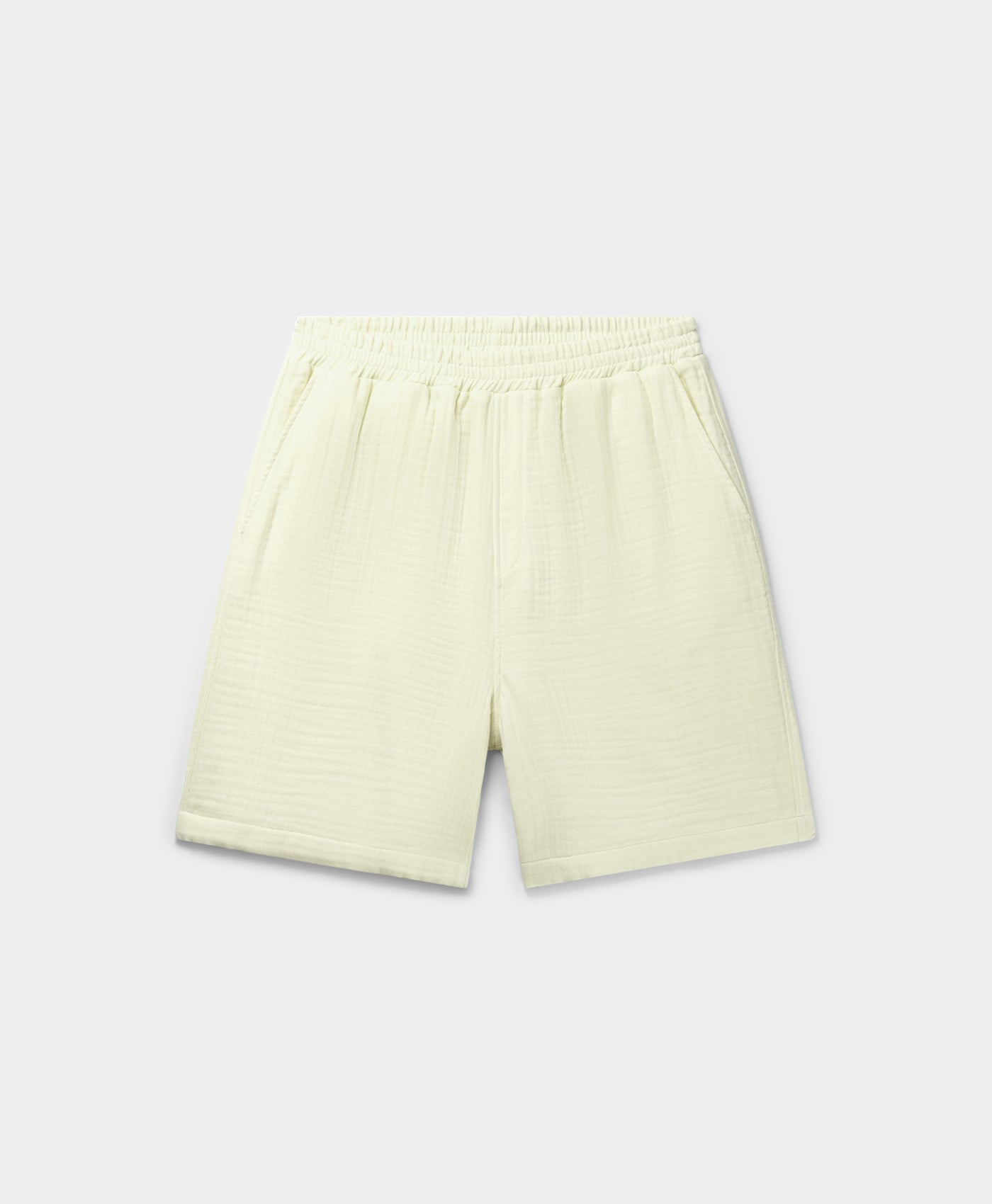 DP - Icing Yellow Enzi Seersucker Shorts - Packshot - Front 